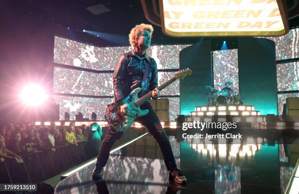 Tre Cool, Billie Joe Armstrong and Mike Drint of Green Day perform at Amazon Music Live Concert Series 2023 on October 26, 2023 in Los Angeles,...