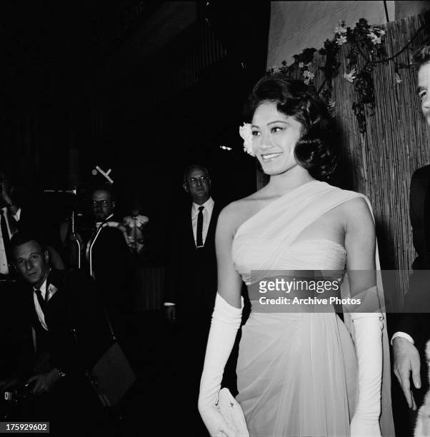 Actress Tarita Teriipia at the premiere of Brando's film 'The Mutiny on the Bounty', USA, November 1962. She married co-star Marlon Brando that same...