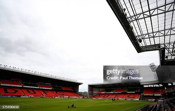 General view inside the ground before the Scottish Premier League match between Dundee United and Inverness Caledonian Thistle at Tannadice Park on...