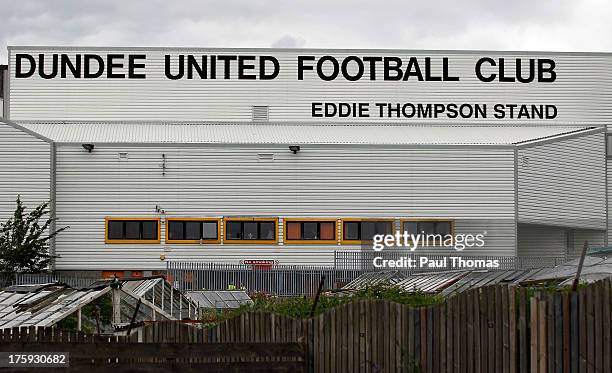 General view outside the ground before the Scottish Premier League match between Dundee United and Inverness Caledonian Thistle at Tannadice Park on...