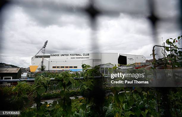 General view outside the ground before the Scottish Premier League match between Dundee United and Inverness Caledonian Thistle at Tannadice Park on...