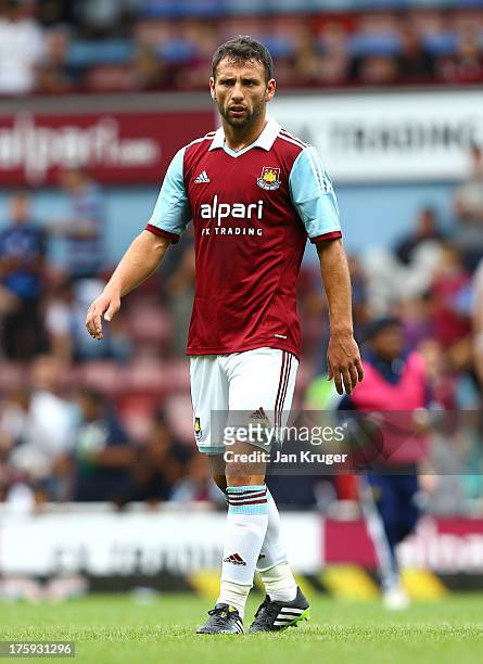 Razvan Rat of West Ham looks on during the Pre Season Friendly match between West Ham United and Pacos de Ferreira at the Boleyn Ground on August 10,...