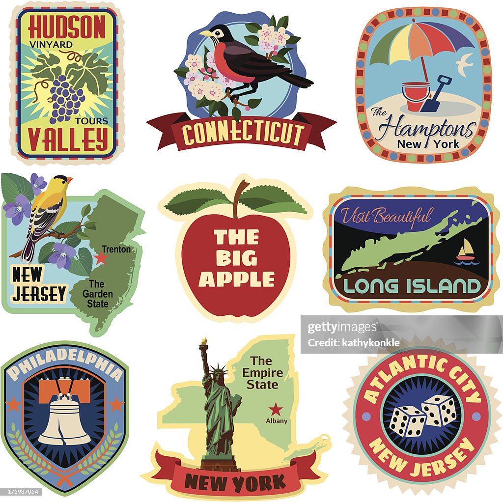 New York metropolitan area travel stickers