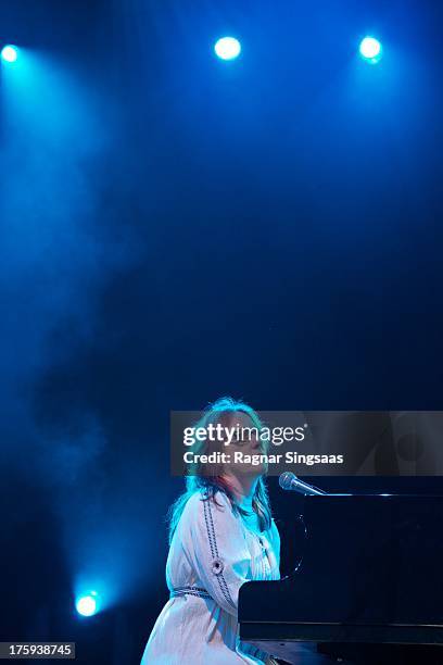 Iris DeMent performs on Day 3 of the Way Out West Festival at Slottskogen on August 10, 2013 in Gothenburg, Sweden.