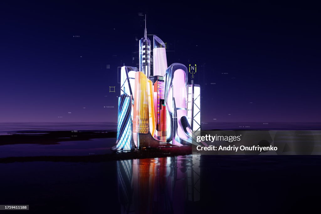 Abstract multicolored cityscape