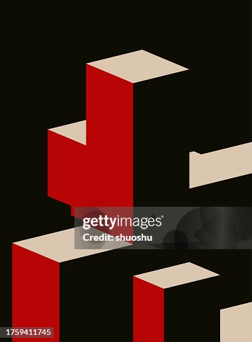 Abstract Isometric architecture cube model design material pattern background Abstract Isometric architecture cube model design material pattern background