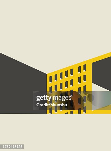 Abstract Isometric architecture cube model design material pattern background Abstract Isometric architecture cube model design material pattern background