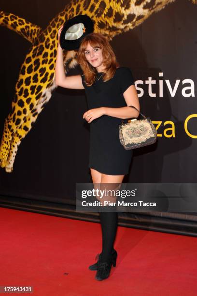 Actress Monia Chokri attends a photocall during the 66th Locarno Film Festival on August 10, 2013 in Locarno, Switzerland.