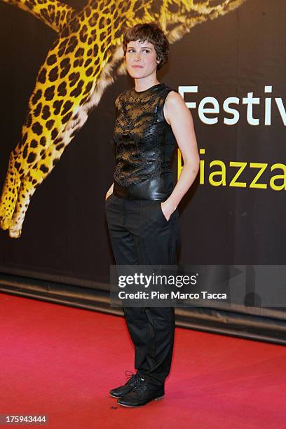 Actress Carla Juri attends a photocall during the 66th Locarno Film Festival on August 10, 2013 in Locarno, Switzerland.