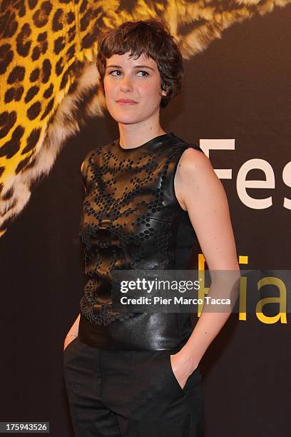 Actress Carla Juri attends a photocall during the 66th Locarno Film Festival on August 10, 2013 in Locarno, Switzerland.