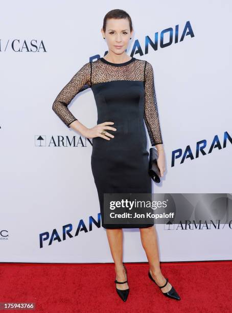 Actress Embeth Davidtz arrives at the Los Angeles Premiere "Paranoia" at DGA Theater on August 8, 2013 in Los Angeles, California.