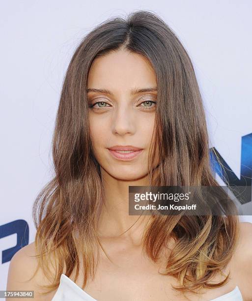 Actress Angela Sarafyan arrives at the Los Angeles Premiere "Paranoia" at DGA Theater on August 8, 2013 in Los Angeles, California.