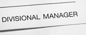 Printed words DIVISIONAL MANAGER