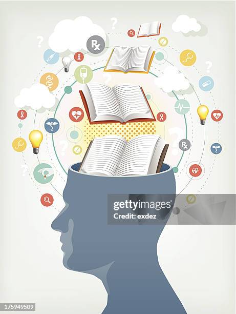 medical study - student thinking stock illustrations