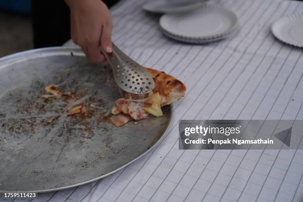 pizza on white paper plate - cheese nips stock pictures, royalty-free photos & images