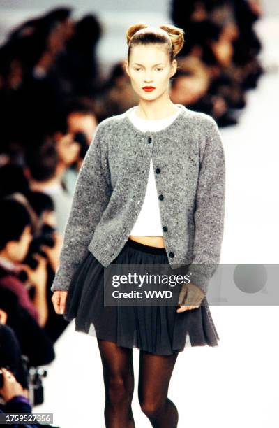 Model Kate Moss; The filming of this fashion show is part of the Unzipped documentary.