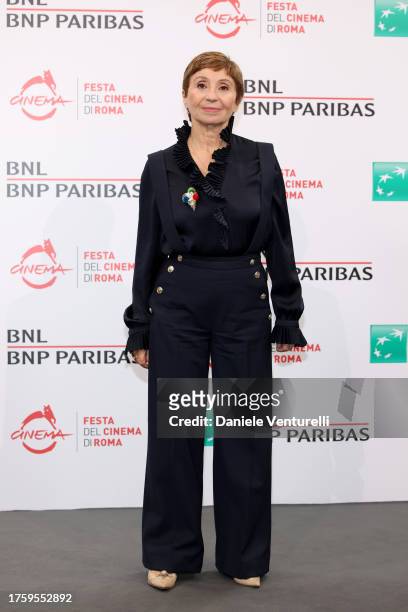 Ariane Ascaride attends a photocall for the movie "Et La Fete Continue!" during the 18th Rome Film Festival at Auditorium Parco Della Musica on...