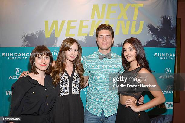 Director Eliza Hittman, actors Gina Piersanti, Ronen Rubinstein and Giovanna Salimeni attend "It Felt Like Love" premiere during NEXT WEEKEND,...