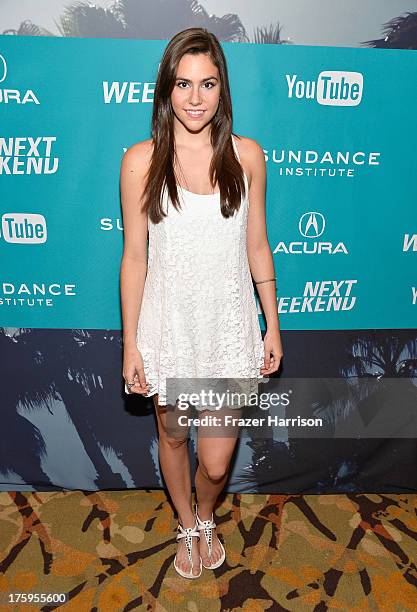 Actress Savannah Lathem attends NEXT Shorts Program during NEXT WEEKEND, presented by Sundance Institute at Sundance Sunset Cinema on August 10, 2013...