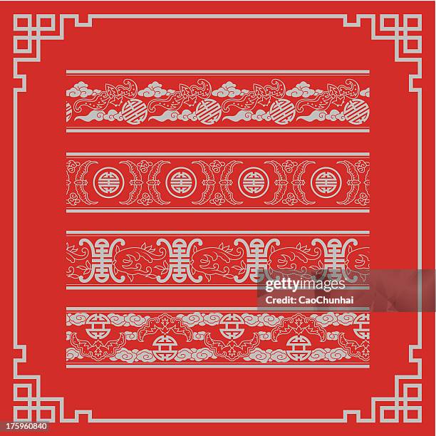 the frames of chinese style - bergamot vector stock illustrations