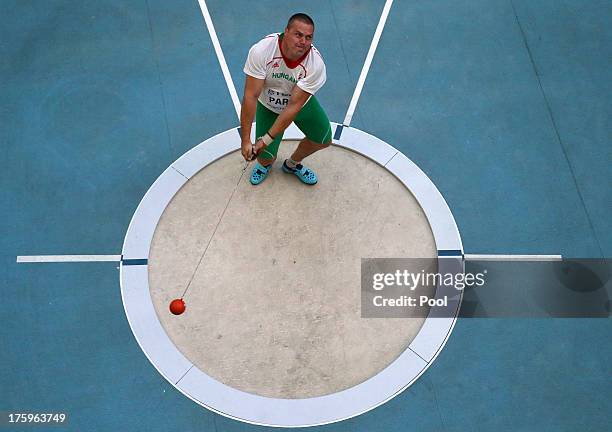 Krisztian Pars of Hungary competes in the men's hammer throw qualifying round during Day One of the 14th IAAF World Athletics Championships Moscow...