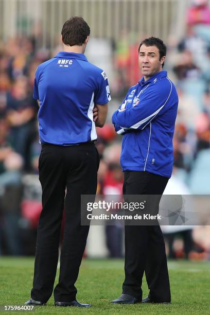 Brad Scott of the Kangaroos looks on before the round 20 AFL match between the Adelaide Crows and the North Melbourne Kangaroos at AAMI Stadium on...