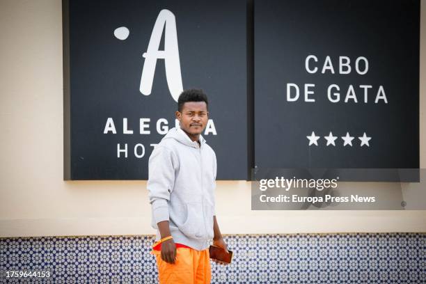 Groups of migrants from the Canary Islands, walk around the neighborhood of El Toyo, October 27, 2023.A new contingent of 166 people rescued while...