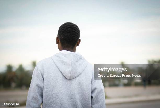 Groups of migrants from the Canary Islands, walk around the neighborhood of El Toyo, October 27, 2023.A new contingent of 166 people rescued while...