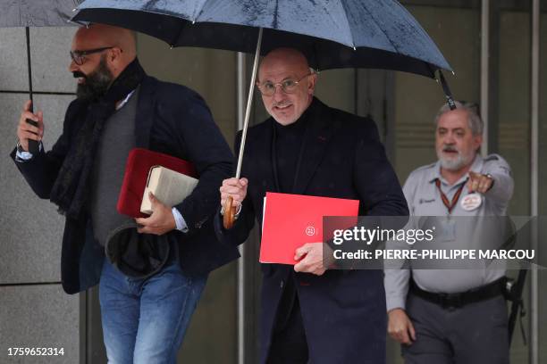 Spain's men football team coach Luis de la Fuente arrives to testify before a judge in the case against former football association chief Luis...