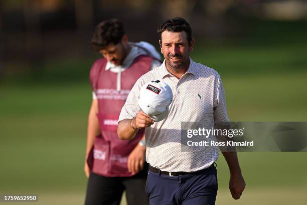 Thomas Aiken of South Africa walks off the 18th green during Day Two of the Commercial Bank Qatar Masters at Doha Golf Club on October 27, 2023 in...