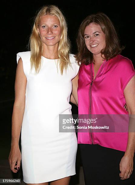 Gwyneth Paltrow and Carrie Doyle attend a Private Dinner Celebrating the 9th Annual Authors Night at Private Residence on August 10, 2013 in East...