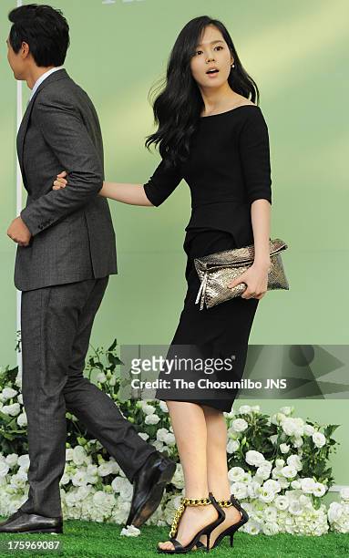 Yeon Jung-Hoon and wife Han Ga-In attend Lee Byung-Hun and Lee Min-Jung's wedding at Grand Hyatt Hotel on August 10, 2013 in Seoul, South Korea.