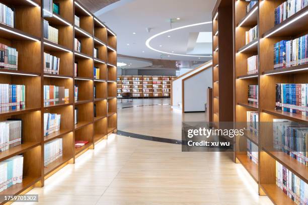 wooden three-dimensional bookcases in the library - 浙江省 - fotografias e filmes do acervo