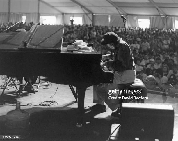 American jazz pianist and composer Horace Silver performing at the New Orleans Jazz & Heritage Festival in April 1994.