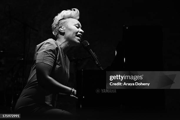 Emeli Sande performs live at Club Nokia on August 10, 2013 in Los Angeles, California.