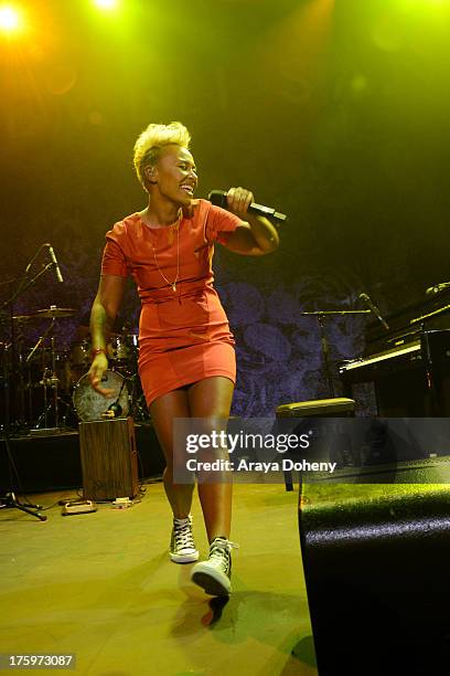 Emeli Sande performs live at Club Nokia on August 10, 2013 in Los Angeles, California.