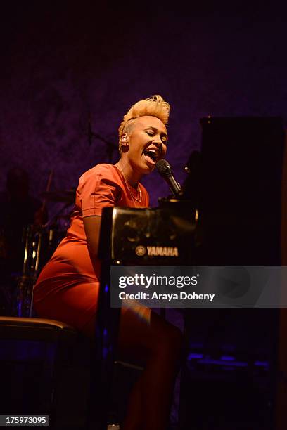 Emeli Sande performs live at Club Nokia on August 10, 2013 in Los Angeles, California.