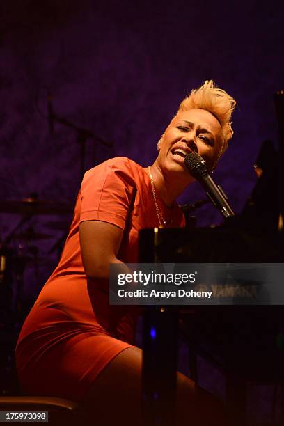 Emeli Sande performs live at Club Nokia on August 10, 2013 in Los Angeles, California.