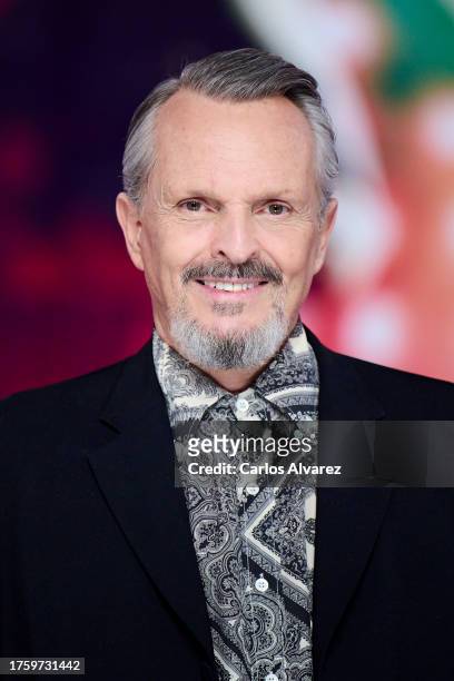 Singer Miguel Bosé attends the presentation of "Bosé" by Telecinco TV Channel at the Mediaset studios on October 27, 2023 in Madrid, Spain.