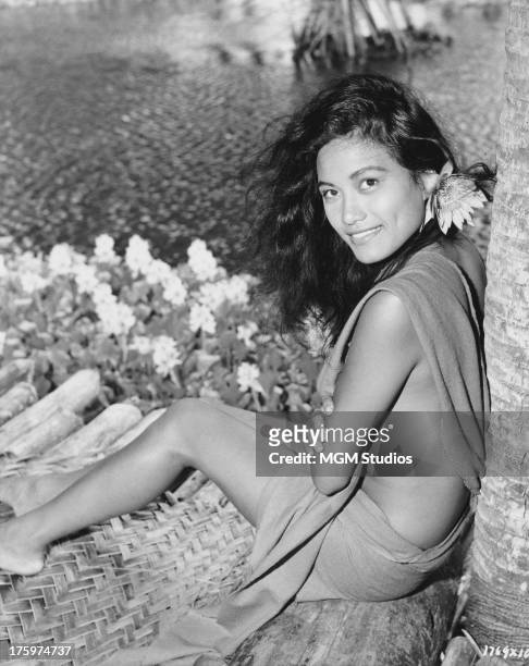 French Polynesian actress Tarita Teriipia during location filming in the South Pacific for 'Mutiny on the Bounty', 1961. Teriipia plays Princess...