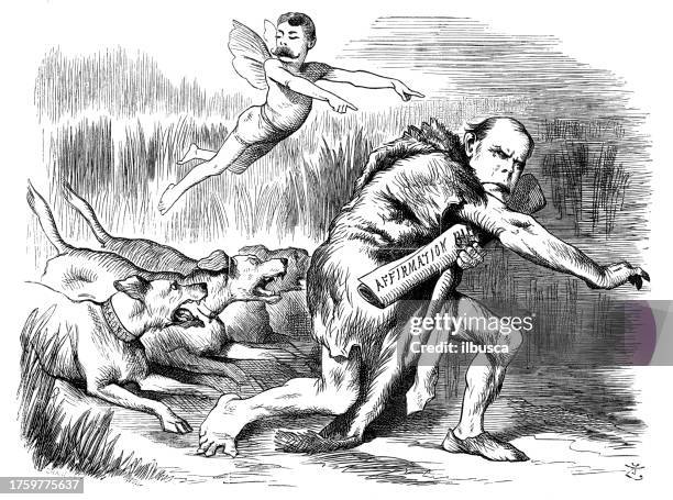 british satire caricature comic cartoon illustration - caveman stock illustrations