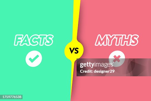 Diseño vectorial de fondo de hechos vs mitos. Diseño vectorial de fondo de hechos vs mitos.