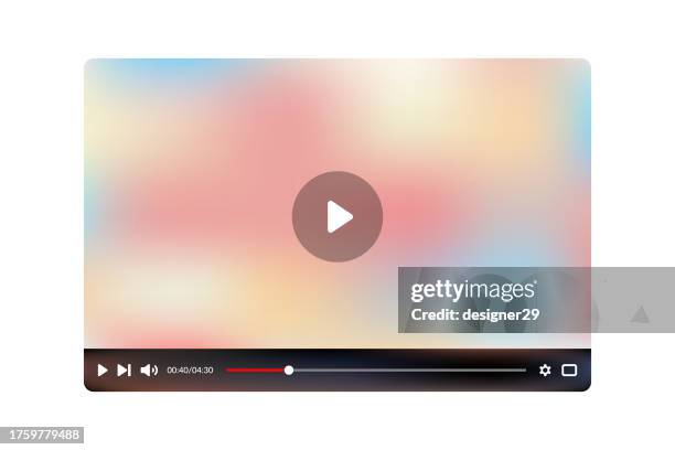 bildbanksillustrationer, clip art samt tecknat material och ikoner med video player template vector design on white background. - grafiskt användargränssnitt
