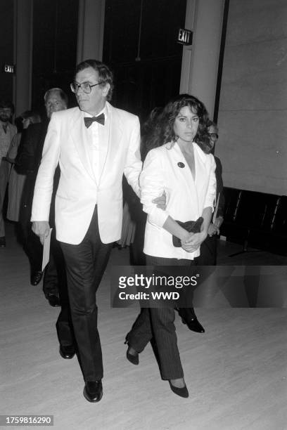 Roger Vadim and Ann Biderman attend an event at the Los Angeles County Museum of Art in Los Angeles, California, on July 12, 1982.