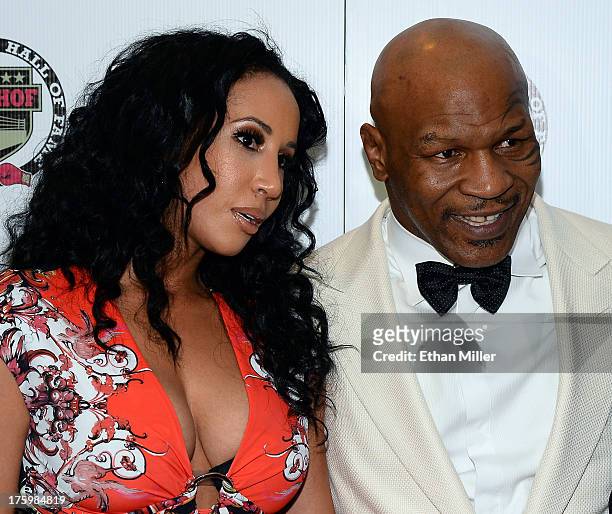 Lakiha "Kiki" Tyson and her husband, former boxer and inductee Mike Tyson, arrive at the Nevada Boxing Hall of Fame inaugural induction gala at the...