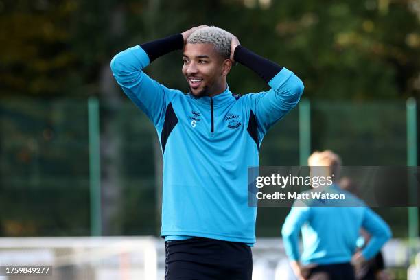 Mason Holgate during a Southampton FC training session at the Staplewood Campus on October 27, 2023 in Southampton, England.