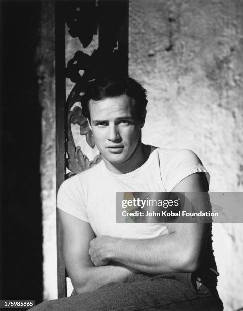 American actor Marlon Brando in character as Stanley Kowalski in the film 'A Streetcar Named Desire', directed by Elia Kazan, 1950.