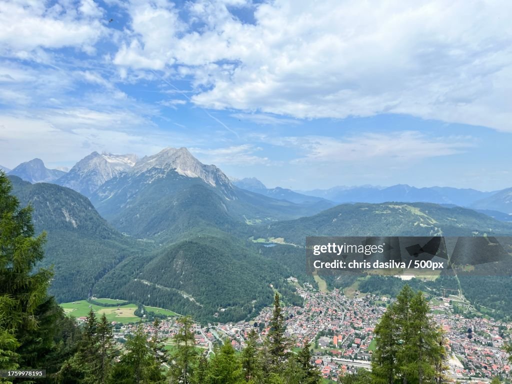 Scenic view of mountains against sky,Mittenwald,Bavaria,Germany