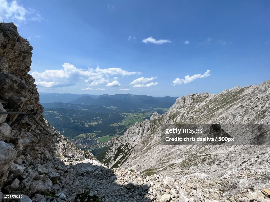 Scenic view of mountains against sky,Mittenwald,Bavaria,Germany