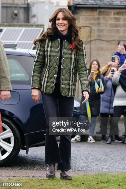 Catherine, Princess of Wales, known as the Duchess of Rothesay when in Scotland, visits Outfit Moray, an award-winning charity delivering...